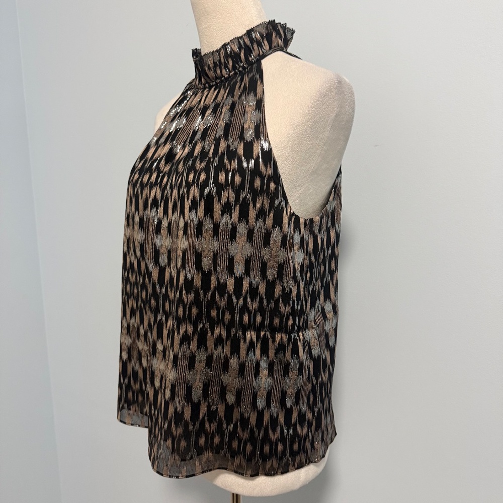 Joie Tieve Metallic Print Top‎ Size XS